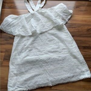 Foxiedox eyelet embroidered off shoulder dress  L